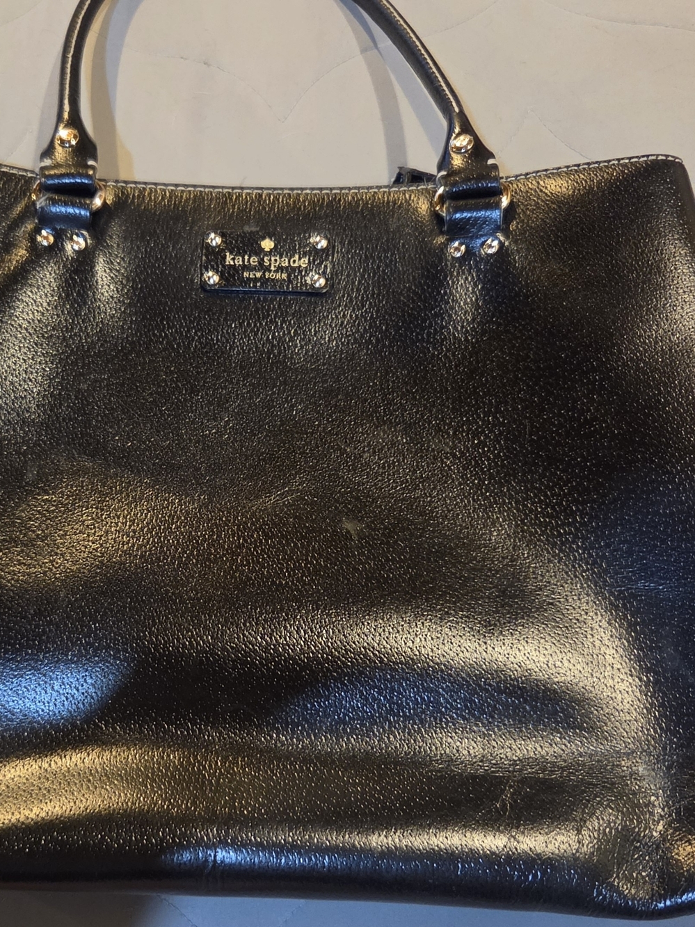 kate spade Black Leather Tote Bag